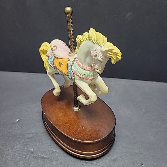 Carousel Collection Vintage Carousel Horse Music Box 7.5" Tall Resin Pony Circus - Picture 2 of 11